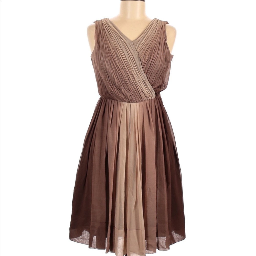Talbots brown ombré A-line cocktail dress